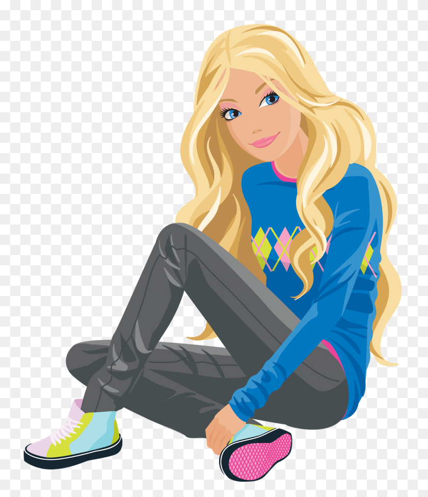 1365x1600 Barbie Png Images Free Download - Girl Sitting PNG