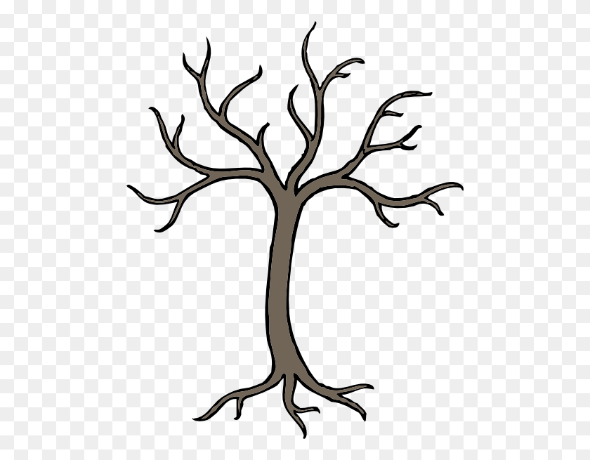 480x595 Bare Dead Tree Clip Art Free Vector - Old Document Clipart