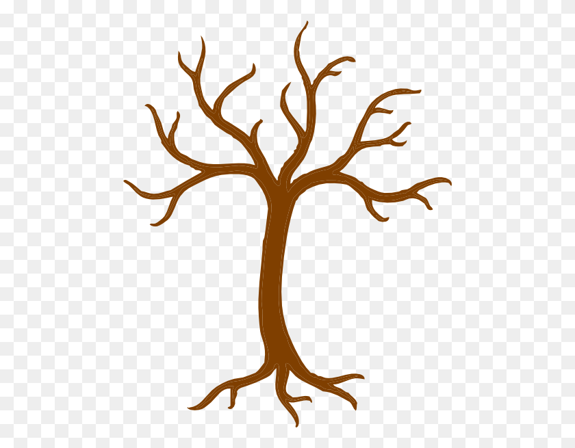 480x595 Bare Tree With Roots Clip Art - Tree With Roots PNG
