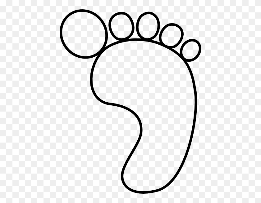 456x595 Barefoot Clipart Footprint Outline - 1 Dollar Clipart