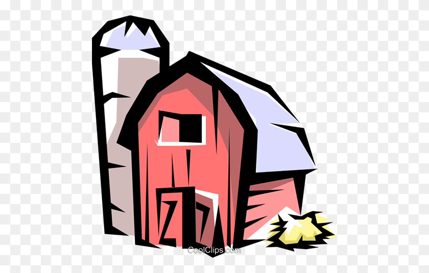 480x475 Barn And Silo Royalty Free Vector Clip Art Illustration - Silo Clipart