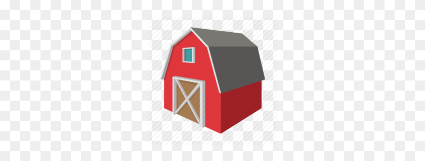 260x260 Barn Red Gingham Clipart - Barn Clipart Black And White
