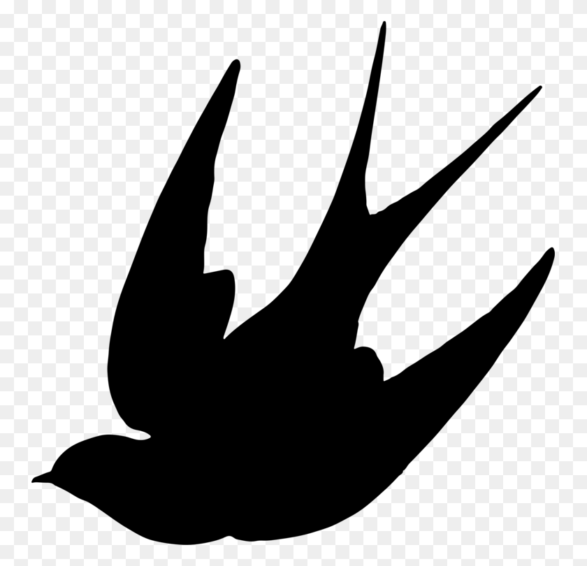 749x750 Barn Swallow Bird Silhouette Drawing - Swallow Clipart