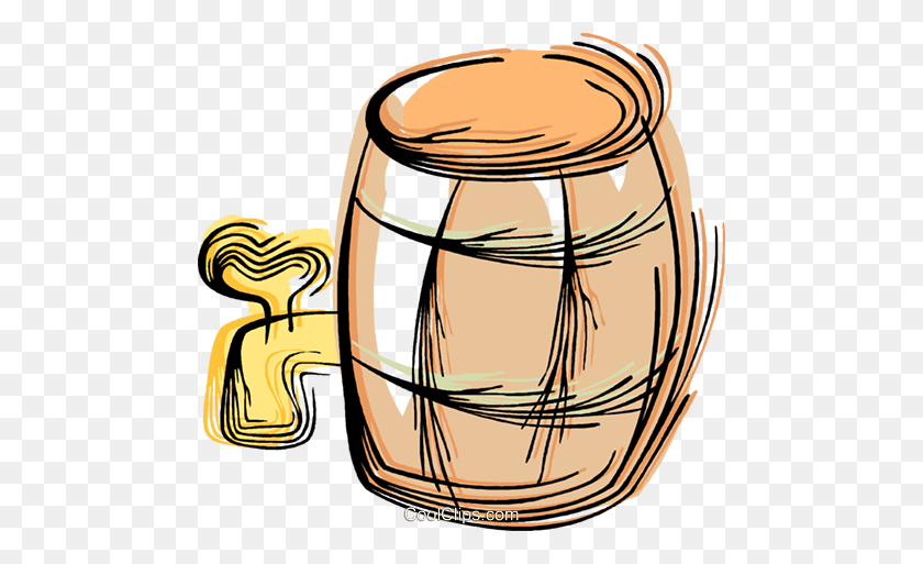 480x453 Barrel Of Beer Royalty Free Vector Clip Art Illustration - Barrel Clipart