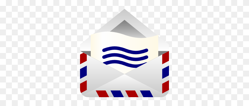 300x300 Barretr Air Mail Envelope Clip Art - Mail Clipart
