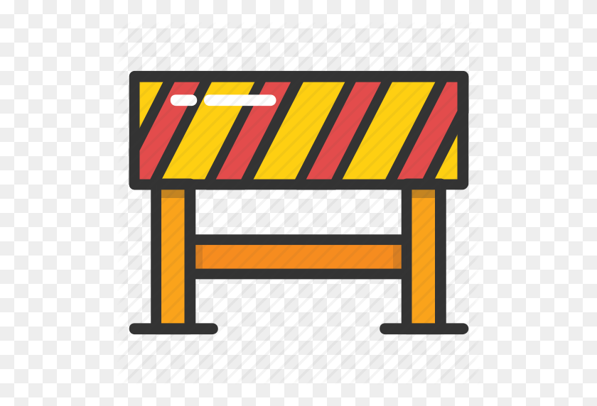 512x512 Barricade, Road Barrier, Road Maintenance, Roadblock, Traffic - Roadblock Clipart