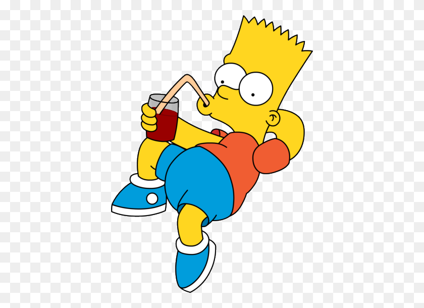 400x550 Bart Simpson Drinking - Bart PNG