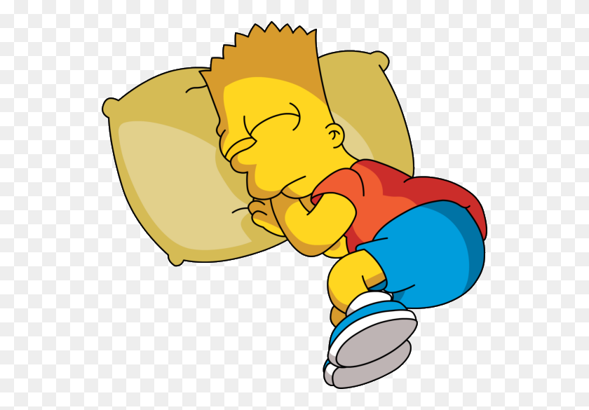 550x525 Bart Simpson Sleeping On Pillow - Bart PNG