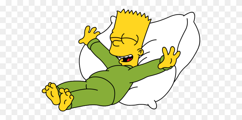 550x357 Bart Simpson Sleeping On Pillow - Bart Simpson PNG