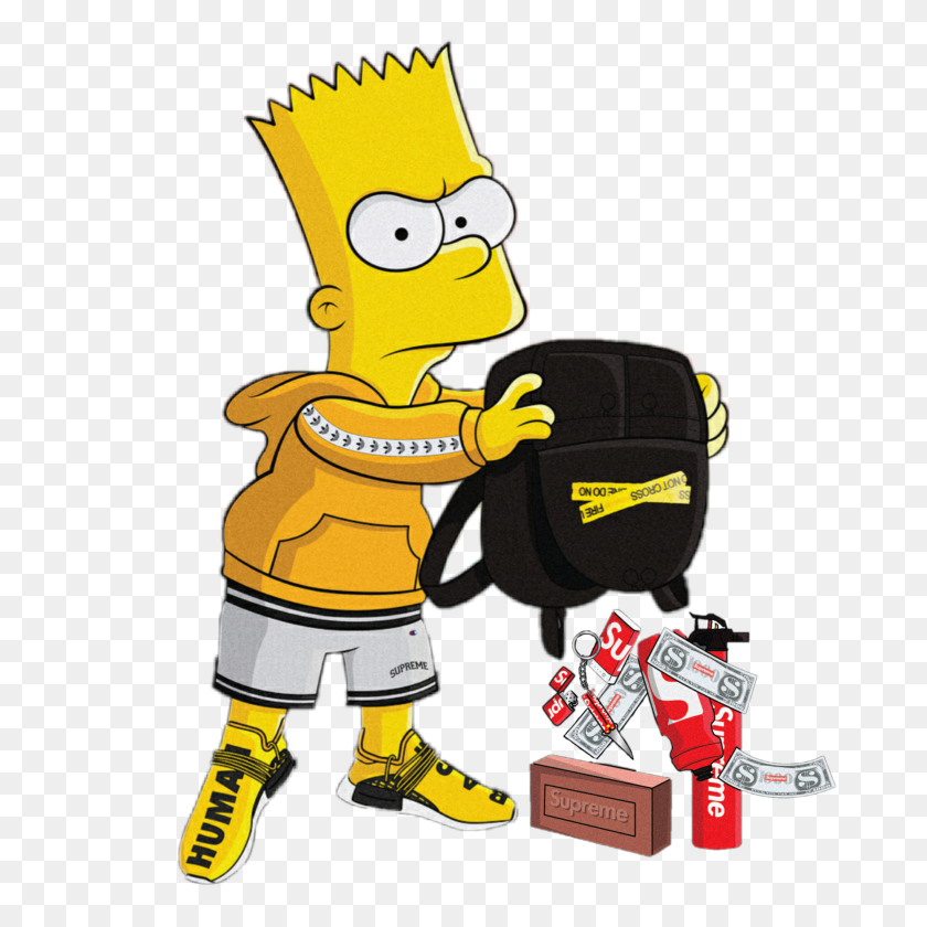 2896x2896 Bart Simpson Supreme Gucci Simpsons Brick Bartsupreme - Bart Simpson PNG