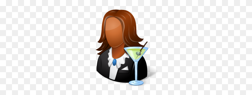 256x256 Bartender Female Dark Icon Download Vista People Icons Iconspedia - Bartender PNG