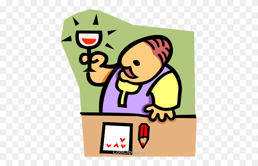 443x480 Bartender Royalty Free Vector Clip Art Illustration - Wine Tasting Clipart