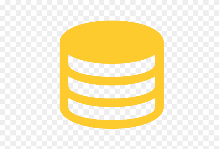 512x512 Base Data Hover, Data Base, Database Icon With Png And Vector - Yellow Circle PNG