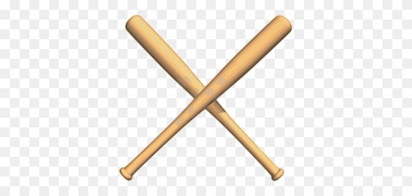 353x340 Baseball, Bats, Crossed, Wood, Play Baseball - Softball And Bat Clipart