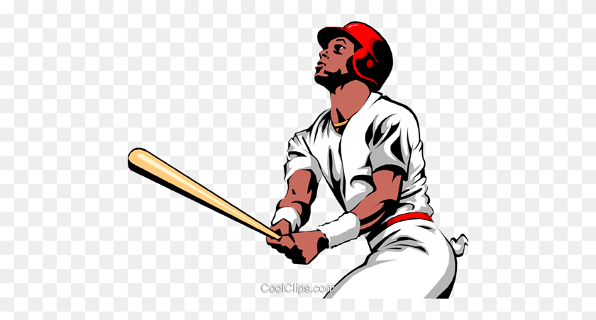 480x392 Baseball Batters Royalty Free Vector Clip Art Illustration - Softball Batter Clipart