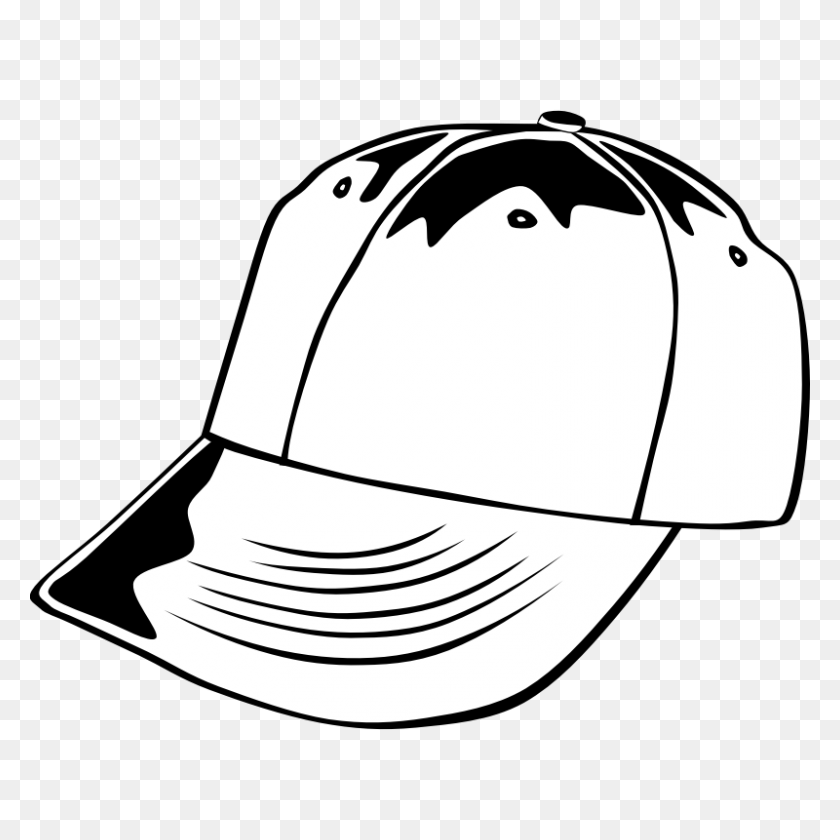 800x800 Baseball Cap Clip Art - Cowboy Hat Clipart Black And White
