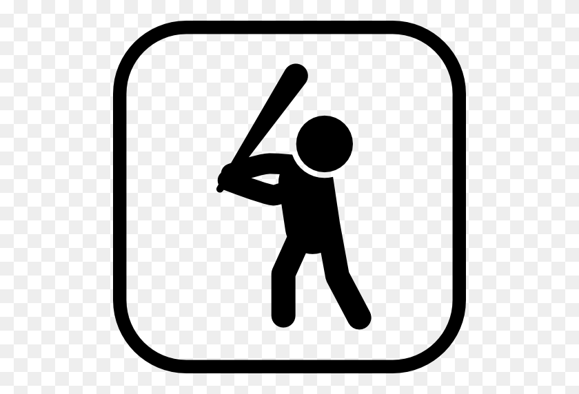 512x512 Baseball Equipment, Baseball, Sports Ball, Player, Sports, Bat Icon - Baseball Bat Clipart Black And White
