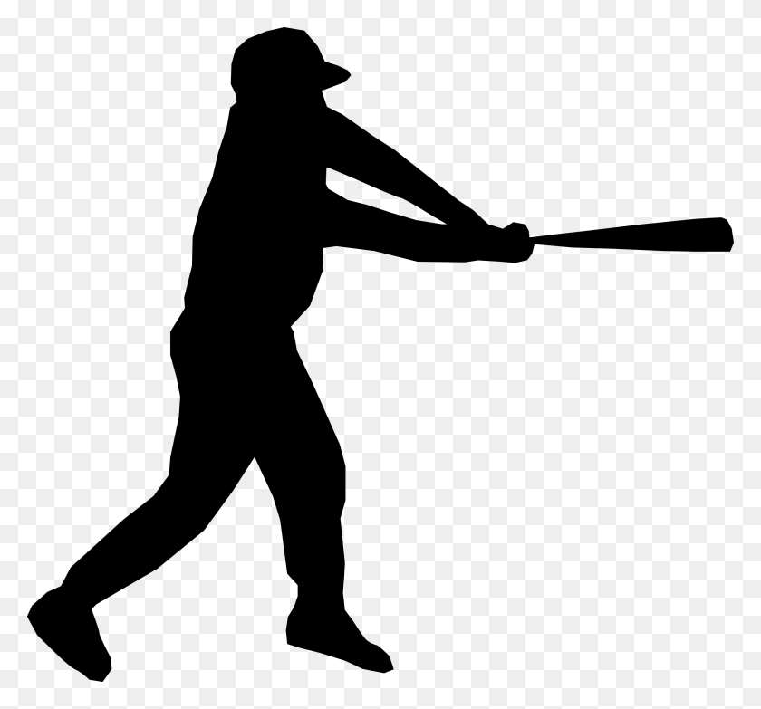 2400x2225 Baseball Player Silhouette - Baseball Catcher Clipart