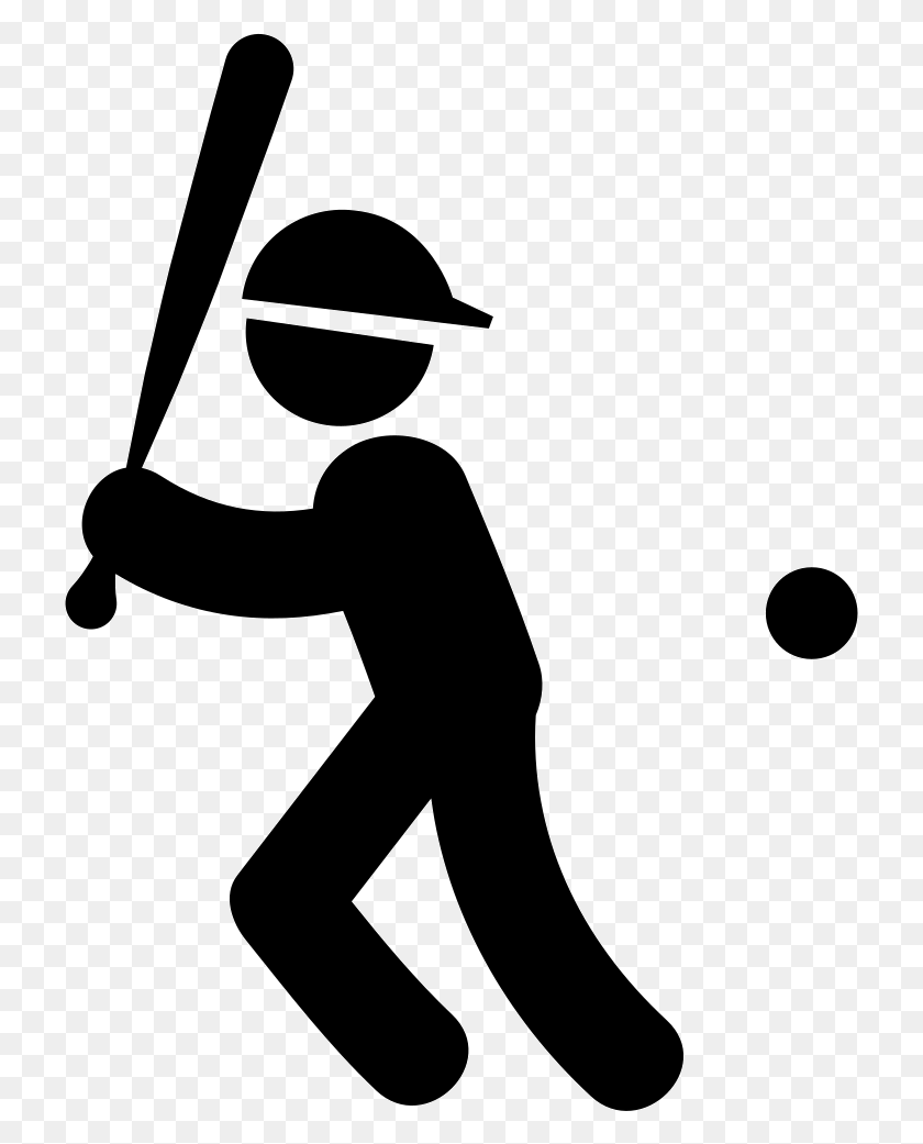 722x981 Baseball Player With Bat Ball And Cap Png Icon Free Download - Baseball Player PNG