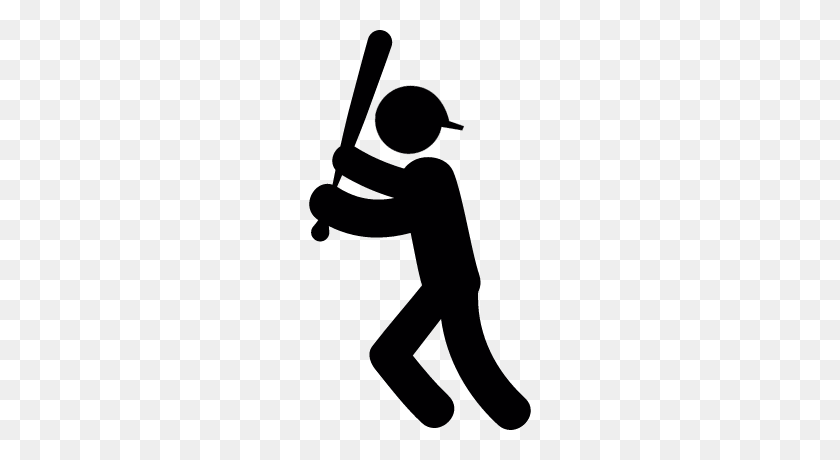 400x400 Baseball Player With Bat Free Vectors, Logos, Icons And Photos - Baseball Player Silhouette Clipart