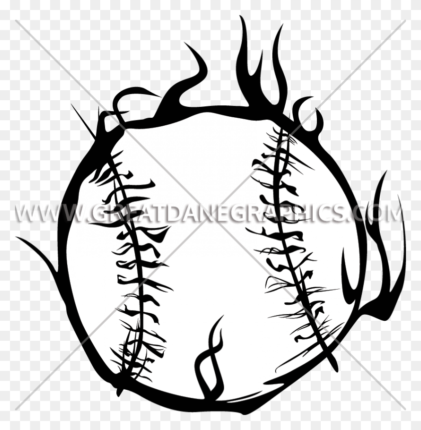 825x845 Baseball Smoke Glow Ilustraciones Listas Para La Producción Para La Impresión De Camisetas - Clipart De Béisbol En Blanco Y Negro