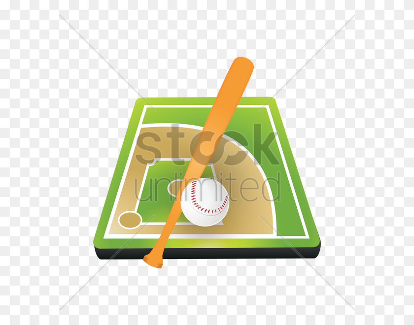 600x600 Baseball Vector Image - Baseball Bat And Ball Clipart