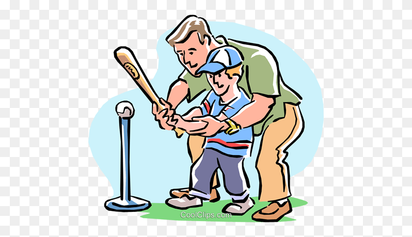 480x423 Baseballfamily Activity Royalty Free Vector Clipart Illustration - Equipo De Béisbol De Imágenes Prediseñadas