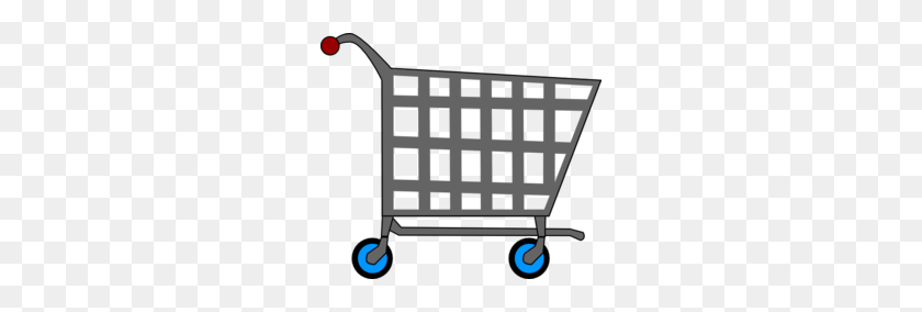 256x224 Basic Shopping Cart Clipart - Cart PNG