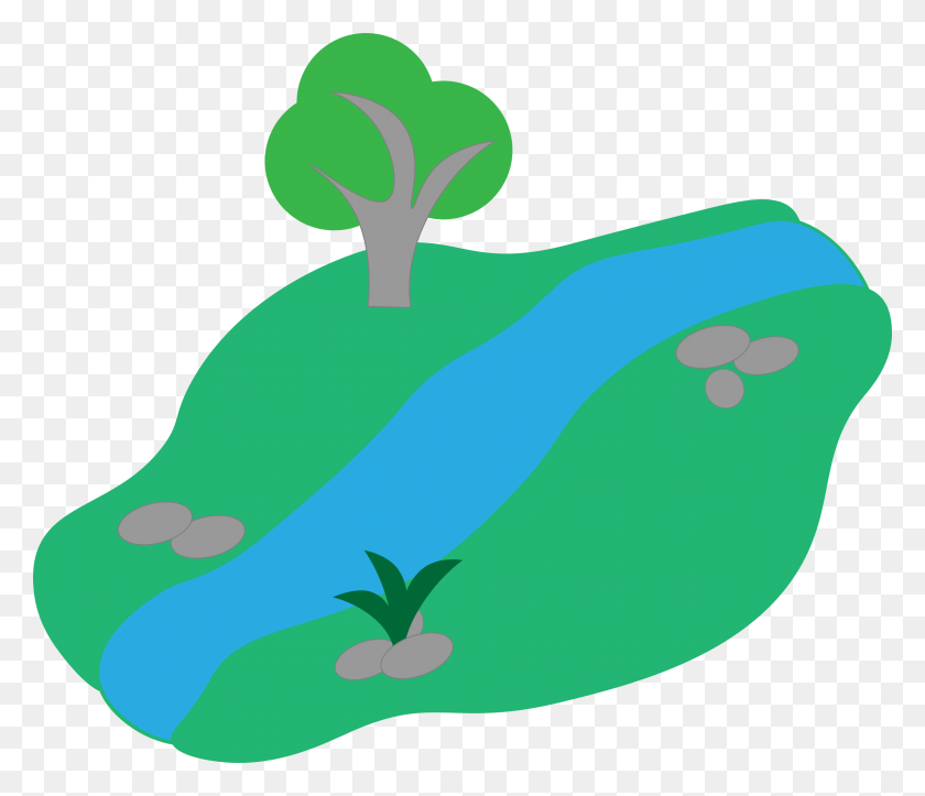 2400x2040 Basic Stream With Basic Tree Icons Png - Stream PNG