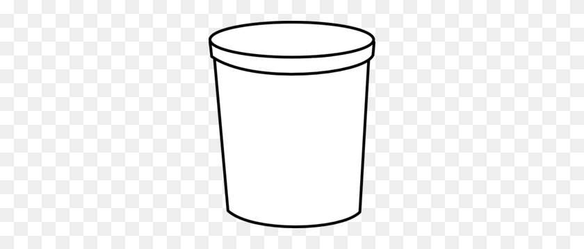 240x299 Basket Clipart Plastic Container - Trash Can Clipart Black And White