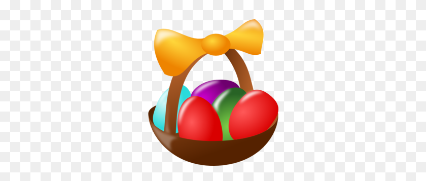 258x297 Basket Of Colored Easter Eggs Clip Art - Basket Of Eggs Clipart