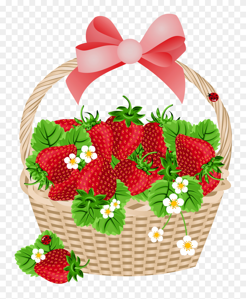 4158x5138 Basket With Strawberries Transparent Png Gallery - Strawberries PNG