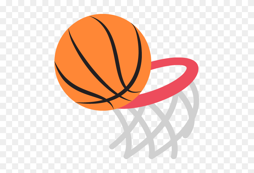 512x512 Basketball And Hoop Emoji For Facebook, Email Sms Id - Basketball Emoji PNG