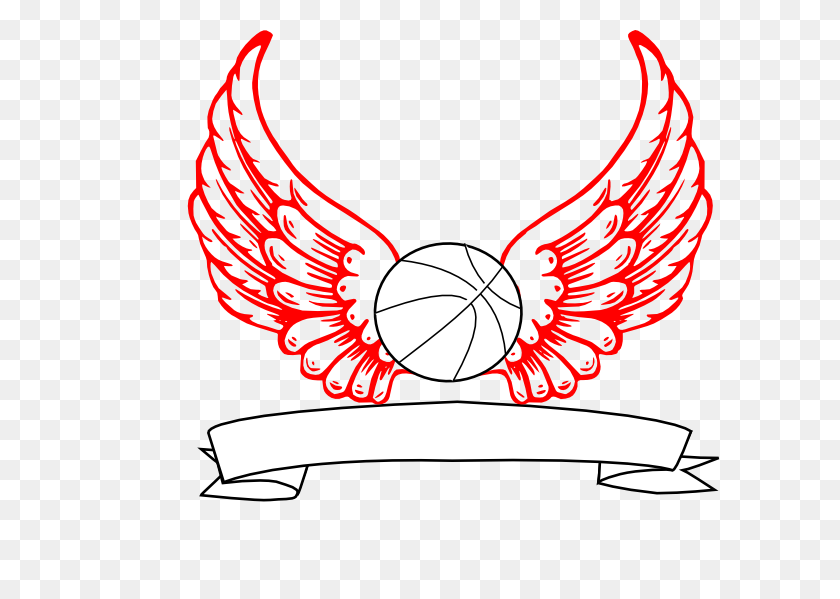 600x539 Basketball Angel Wings Clip Art - Elijah Clipart