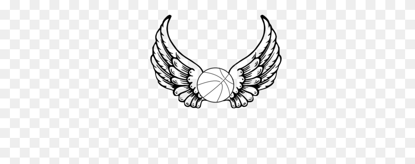 300x273 Basketball Angel Wings Clip Art - Free Basketball Clipart