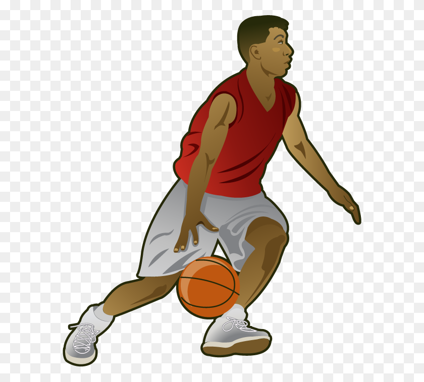 592x697 Basketball Clipart Person - Basketball Outline Clipart