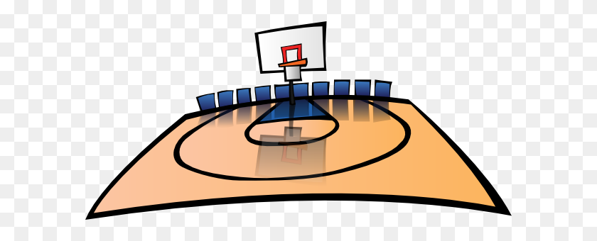 600x280 Basketball Court Clipart Group With Items - Family Fun Night Clipart