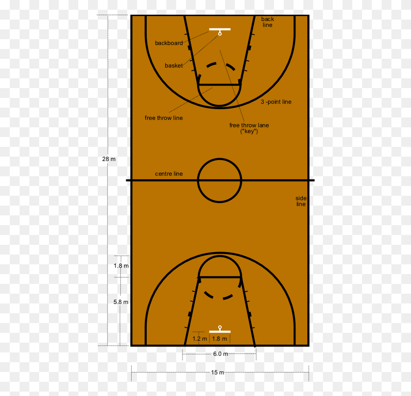 446x749 Basketball Court Dimensions - Basketball Court PNG