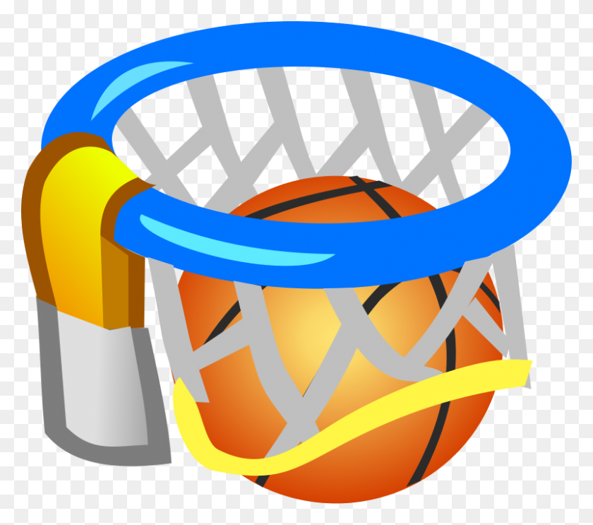800x701 Basketball Hoop Clip Art - Half Basketball Clipart