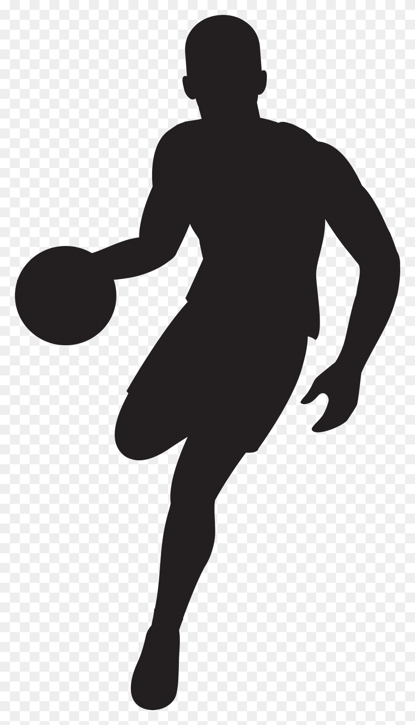 4396x7936 Basketball Player Silhouette Clip Art Gallery - Football Player Clipart Free