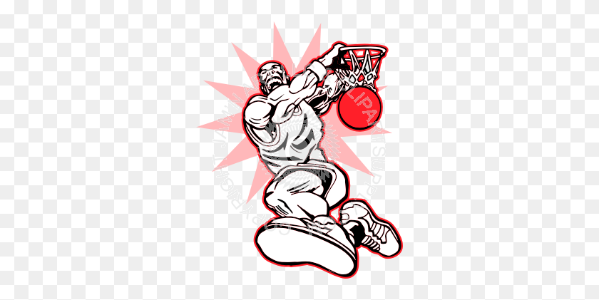 290x361 Basketball Player Slam Dunk - Slam Dunk Clipart