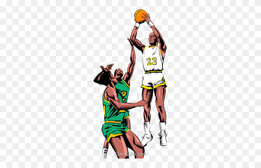 237x480 Basketball Player Taking A Shot Royalty Free Vector Clip Art - Playing Basketball Clipart