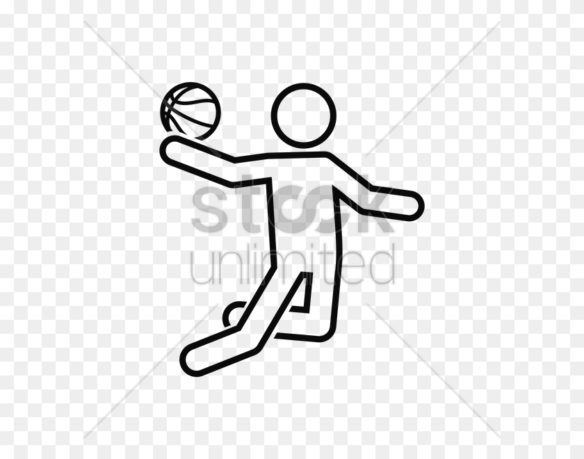 600x600 Basketball Player Vector Image - Volleyball Player Clipart Black And White