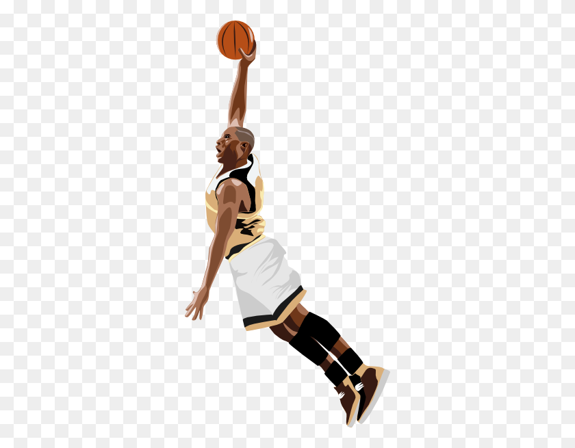 300x595 Basketball Slamdunk Clip Art - Basketball Player Clipart