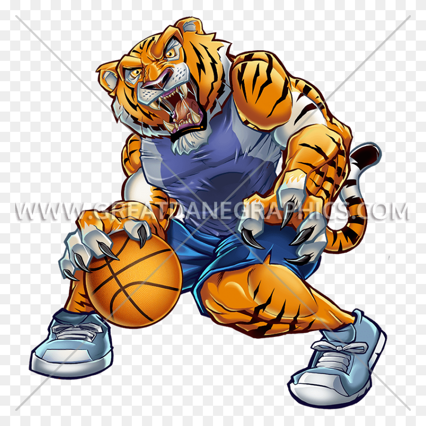 825x825 Basketball Tiger Production Ready Artwork For T Shirt Printing - Tiger PNG