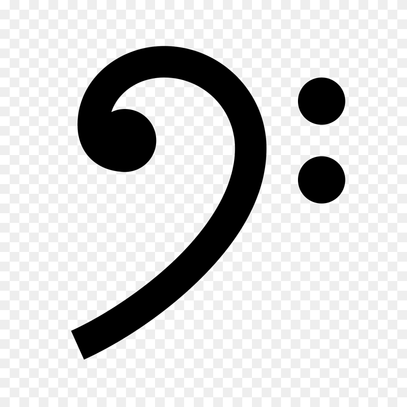 1600x1600 Bass Clef Icon - Treble Clef PNG