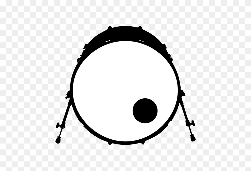 512x512 Bass Drum Musical Instrument Silhouette - Drum PNG