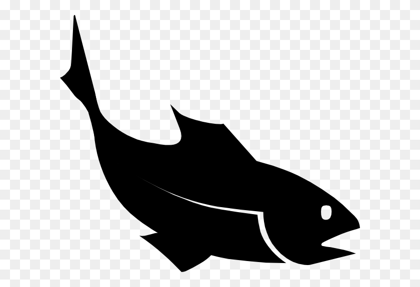 600x515 Bass Fish Clip Art Black And White - Pollination Clipart