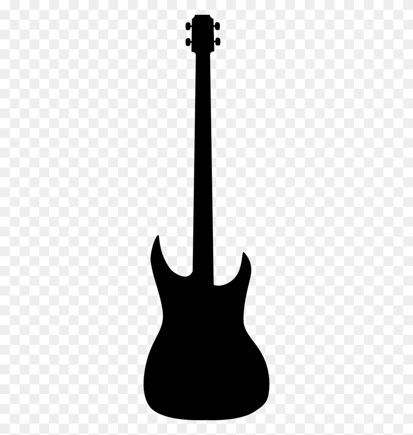 256x823 Bass Guitar Clip Art - Bass Clipart Black And White