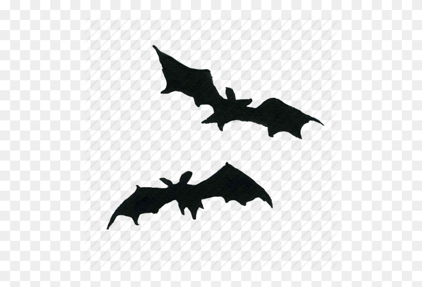 512x512 Bat, Bats, Fly, Flying, Halloween, Scary, Silhouette, Spooky, Wing - Bat Silhouette PNG